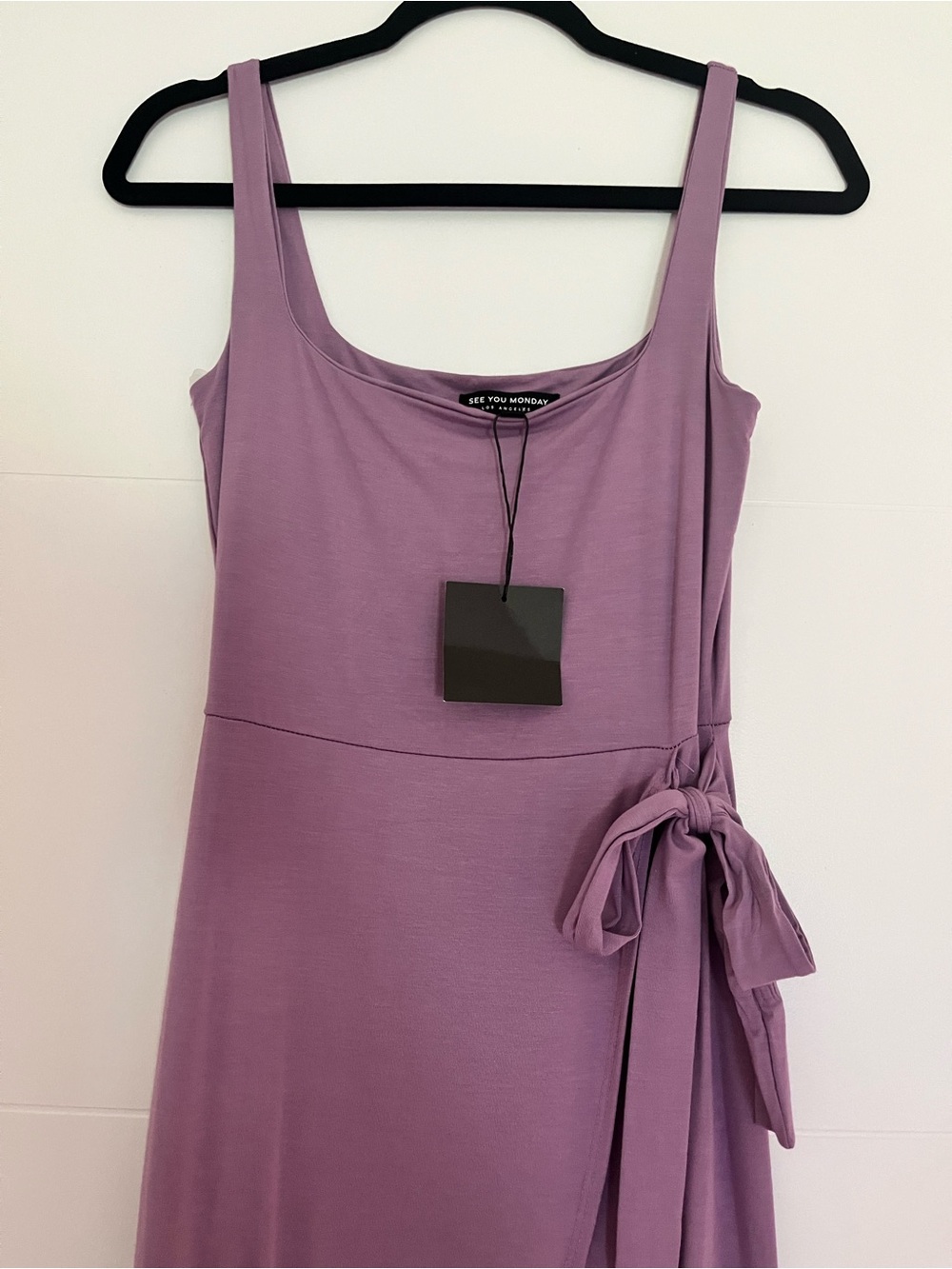 See You Monday Lavender Tie-Waist Midi Dress